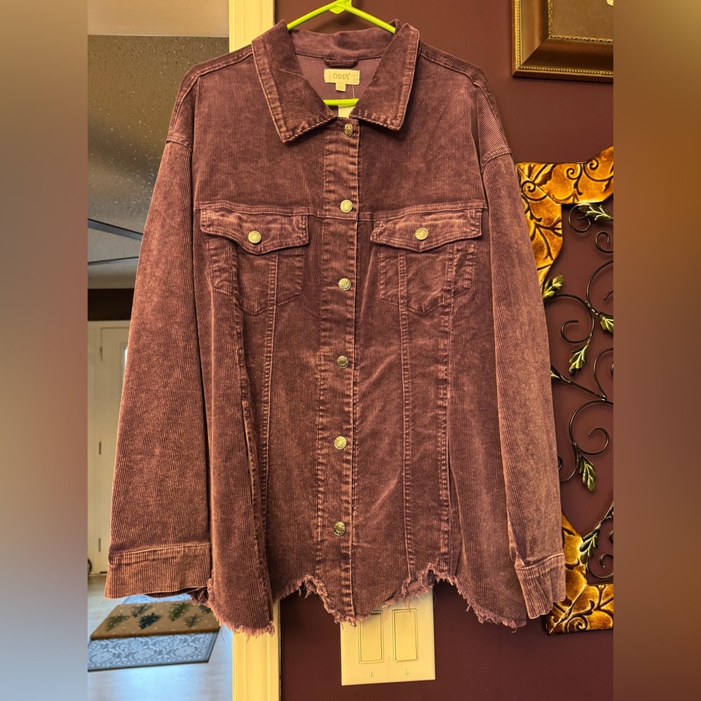 Women's Jacket in Purple corduroy